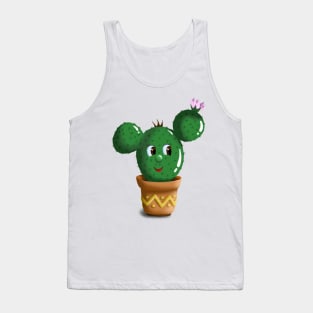 Image of a cactus with a pink flower Tank Top